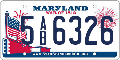 MD license plate 5AB6326