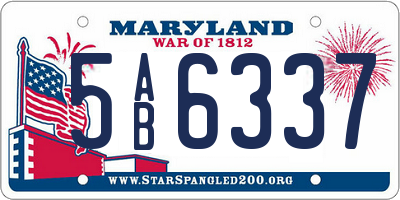 MD license plate 5AB6337