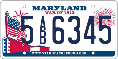 MD license plate 5AB6345