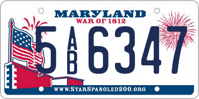 MD license plate 5AB6347