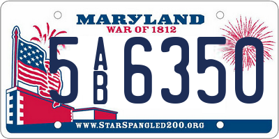 MD license plate 5AB6350