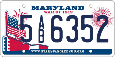 MD license plate 5AB6352