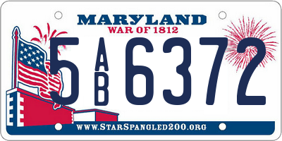 MD license plate 5AB6372
