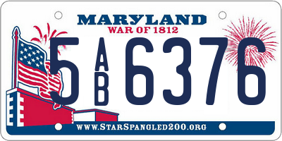MD license plate 5AB6376