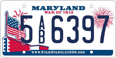 MD license plate 5AB6397