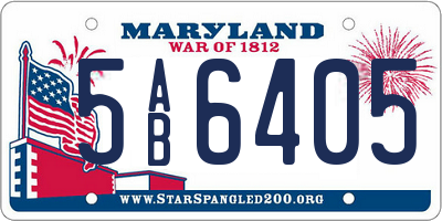MD license plate 5AB6405