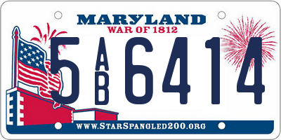 MD license plate 5AB6414