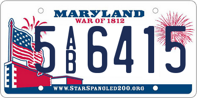 MD license plate 5AB6415