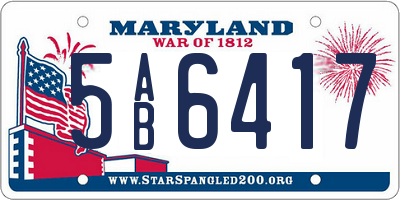 MD license plate 5AB6417