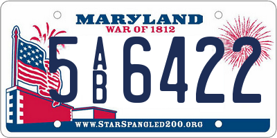 MD license plate 5AB6422