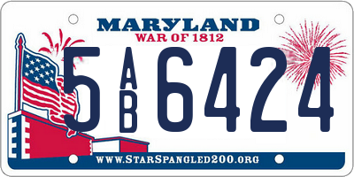 MD license plate 5AB6424