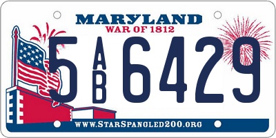 MD license plate 5AB6429