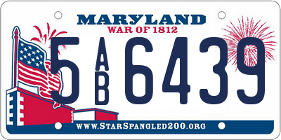 MD license plate 5AB6439