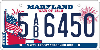 MD license plate 5AB6450
