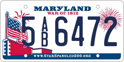 MD license plate 5AB6472
