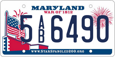 MD license plate 5AB6490