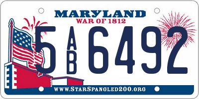 MD license plate 5AB6492