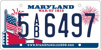 MD license plate 5AB6497