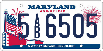 MD license plate 5AB6505