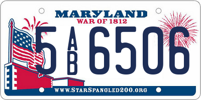 MD license plate 5AB6506