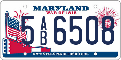 MD license plate 5AB6508