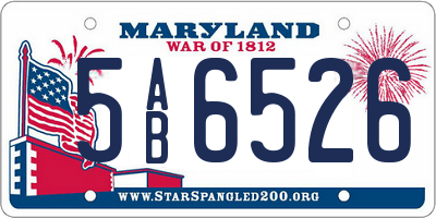 MD license plate 5AB6526