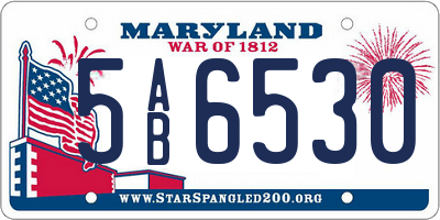 MD license plate 5AB6530