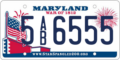 MD license plate 5AB6555