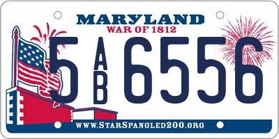 MD license plate 5AB6556
