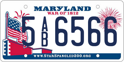 MD license plate 5AB6566
