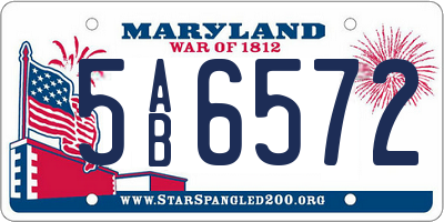 MD license plate 5AB6572