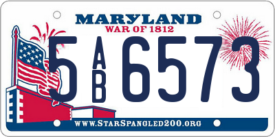 MD license plate 5AB6573