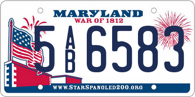 MD license plate 5AB6583