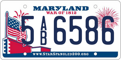 MD license plate 5AB6586