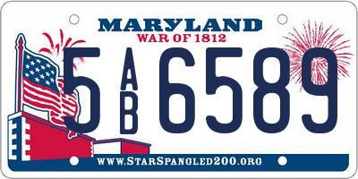 MD license plate 5AB6589
