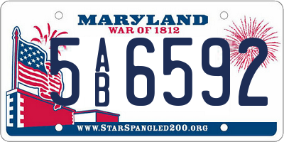 MD license plate 5AB6592