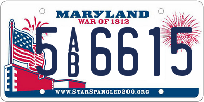 MD license plate 5AB6615