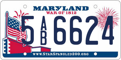 MD license plate 5AB6624