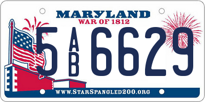 MD license plate 5AB6629