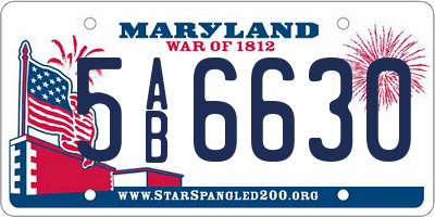 MD license plate 5AB6630