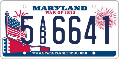 MD license plate 5AB6641