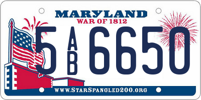 MD license plate 5AB6650