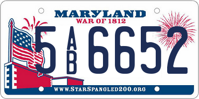 MD license plate 5AB6652