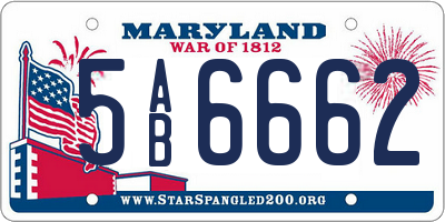 MD license plate 5AB6662
