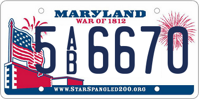 MD license plate 5AB6670