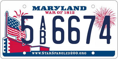 MD license plate 5AB6674