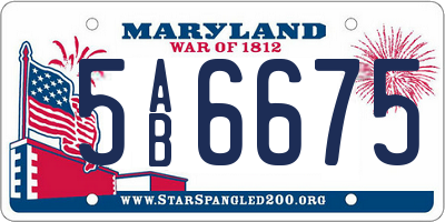 MD license plate 5AB6675