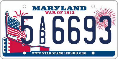 MD license plate 5AB6693