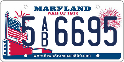 MD license plate 5AB6695