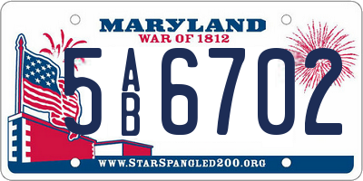 MD license plate 5AB6702